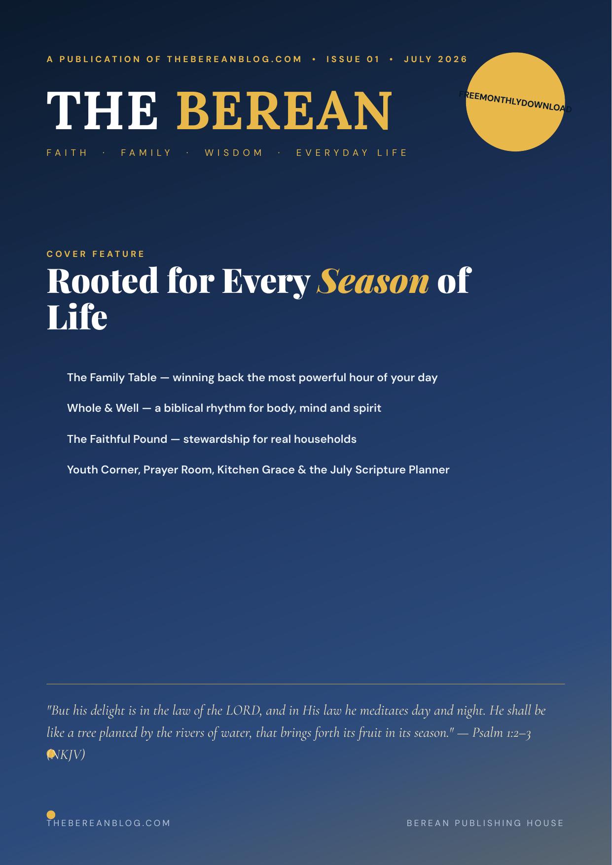 Cover of The Berean Monthly — July 2026