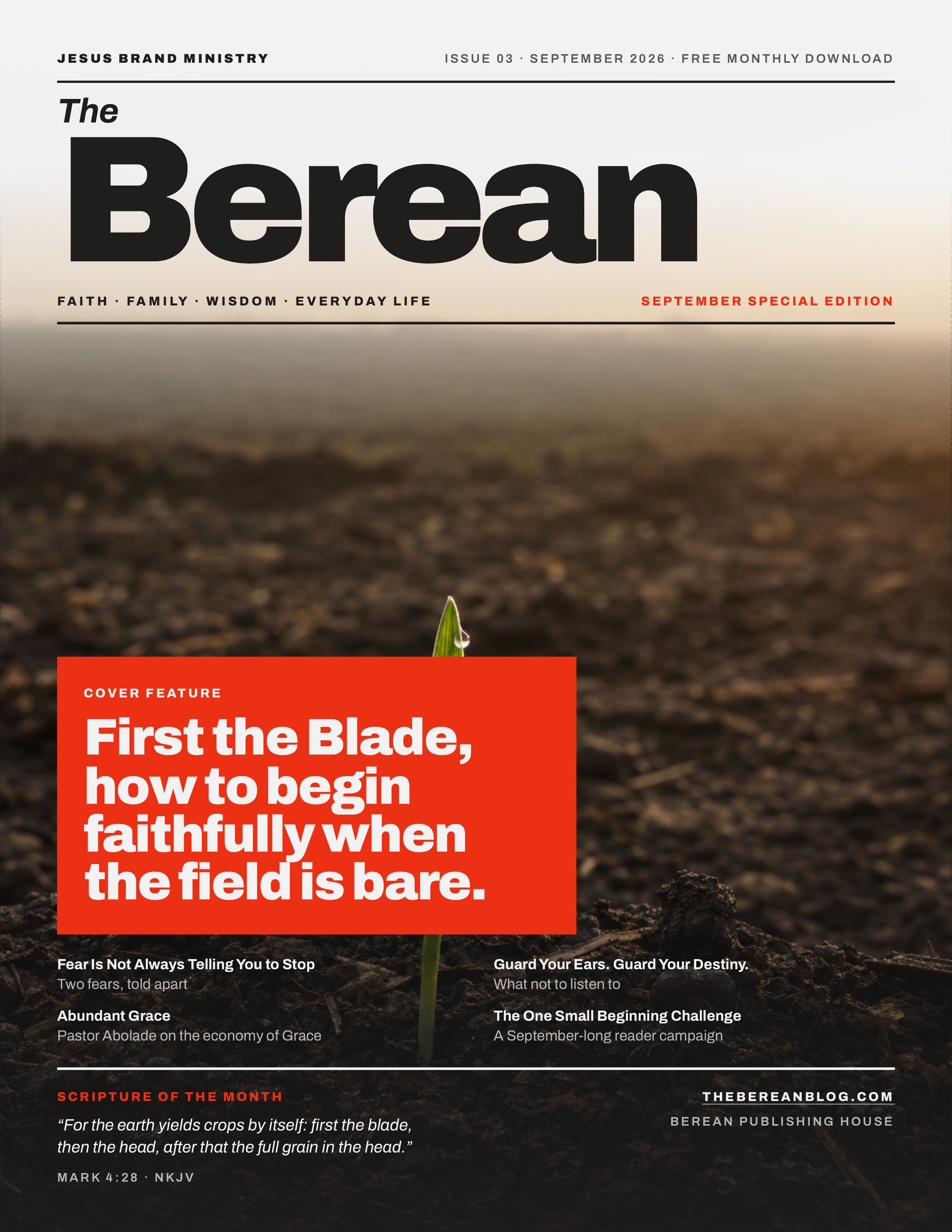 Cover of The Berean Monthly, September 2026